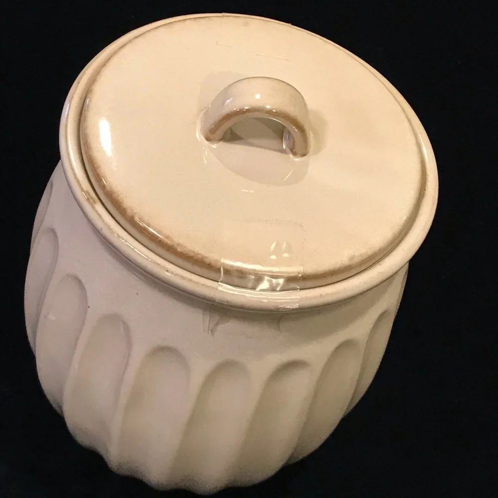 128oz Fluted Stoneware Countertop Canister Tan - Hearth & Hand™ with Magnolia